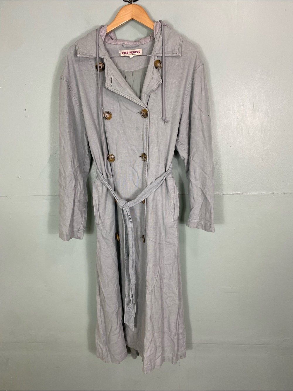 Free People Charlie Trench Coat XS Gray Green